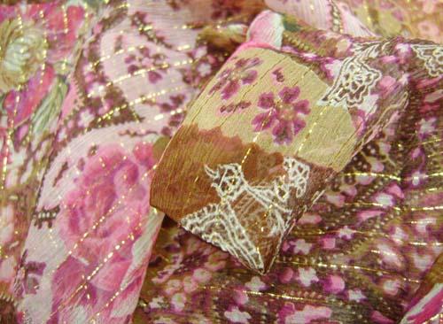 Silk Crinkle Printed With Lurex