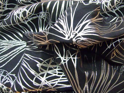 Silk Crepe De Chine With Foil Plain-Dyed