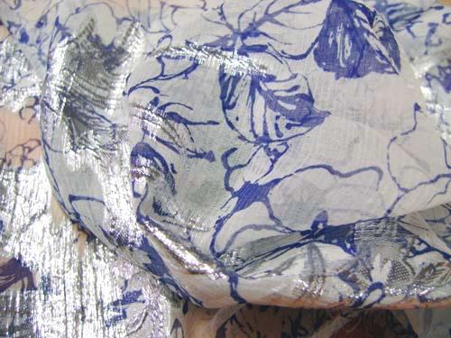 Silk Crinkle Printed With Lurex