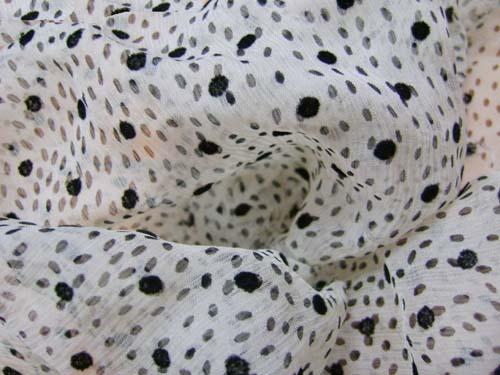 Silk Crinkle Printed With Flocking