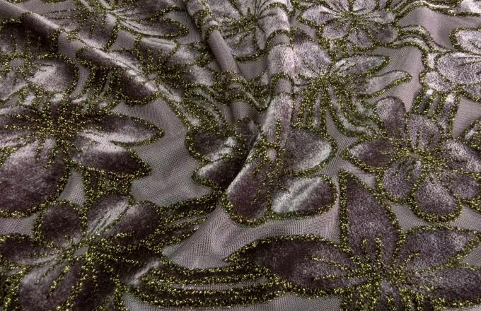 JACQUARD VELOUR WITH METALLIC